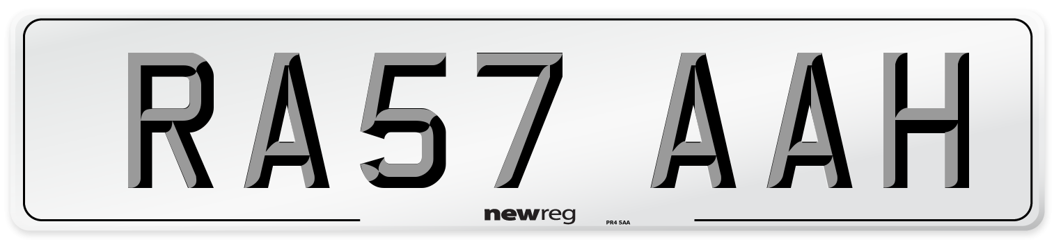 RA57 AAH Number Plate from New Reg